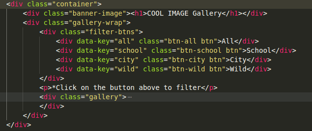 write html code to create an image gallery